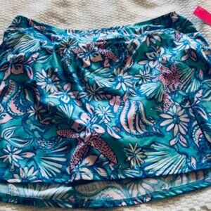 Lilly Pulitzer Skirted Swim Bottom Amalfi Blue Sound The Sirens NWT Sz 14